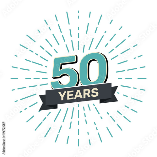 50th anniversary retro stamp icon badge invitation. Anniversary 50 sealbackground happy label logo