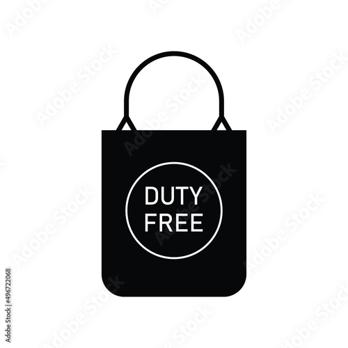 Duty free shopping bag icon design isolated on white background