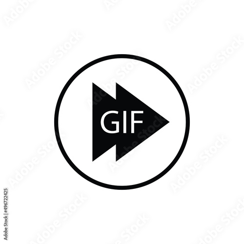 GIF animation button icon design isolated on white background