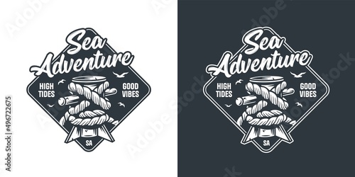 Nautical ocean print, marine bollard, sea or ocean bollard, travel and cruises