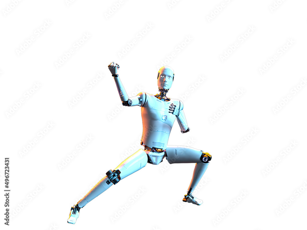 humanoid white android android. Futuristic robot with humanoid figure 3D illustration humanoid white android android. Futuristic robot with humanoid figure 3D illustration