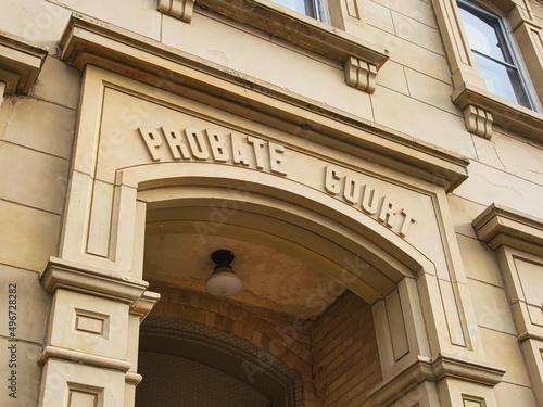 probate judge sign on courthouse building in Chillicothe Ohio USA photo