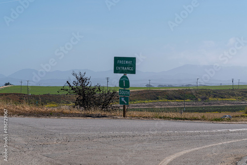Sign, Signposts on the famous Highway1 road. State Route 1 is a major north–south state highway that runs along most of the Pacific coastline of the U.S. state of California.  photo