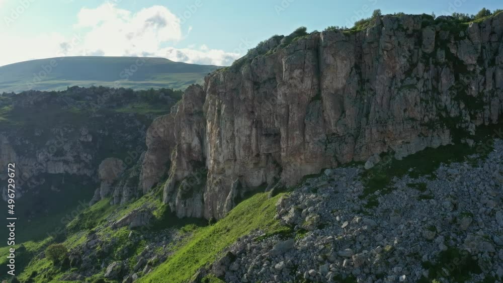 Aerial summer landscape with cliff plateau in Caucasus Mountains, Russia, 4k Aerial summer landscape with cliff plateau in Caucasus Mountains, Russia, 4k