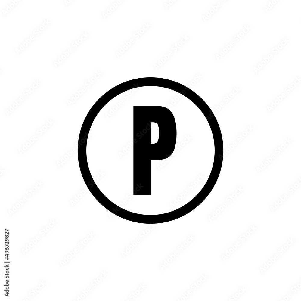 Letter P with circle. line icon style. suitable for parking area symbol. simple design editable. Design template vector Letter P with circle. line icon style. suitable for parking area symbol. simple design editable. Design template vector