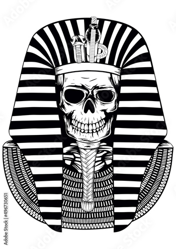 Vector illustratoin skull Egyptian Pharaoh Fototapet