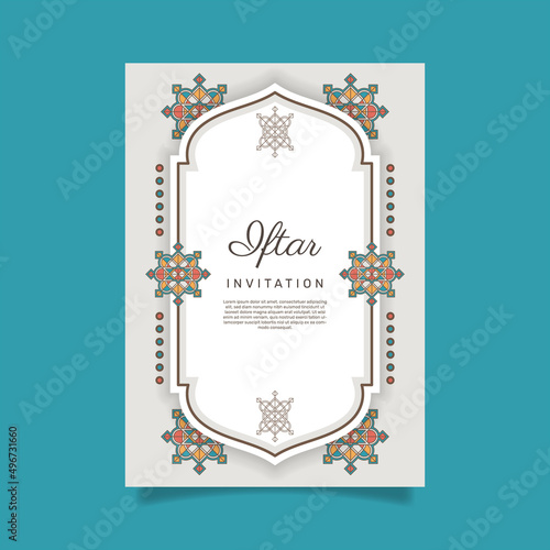 Flat iftar party invitation. - Vector.
