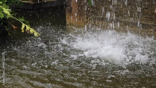 water flowing into the river