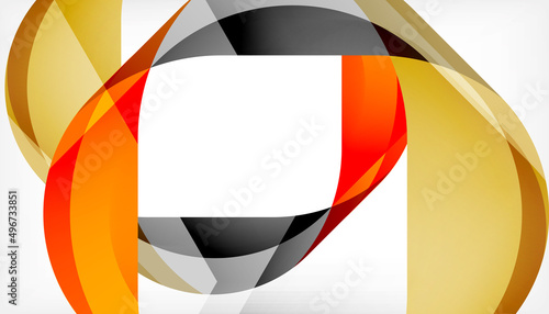 Free Download Abstract square shape with overlapping waves, minimal geometric background. Vector Illustration For Wallpaper, Banner, Background, Landing Page - GFXLoad