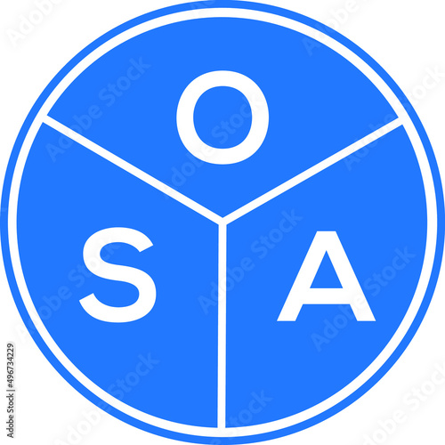 OSA letter logo design on white background. OSA  creative circle letter logo concept. OSA letter design.