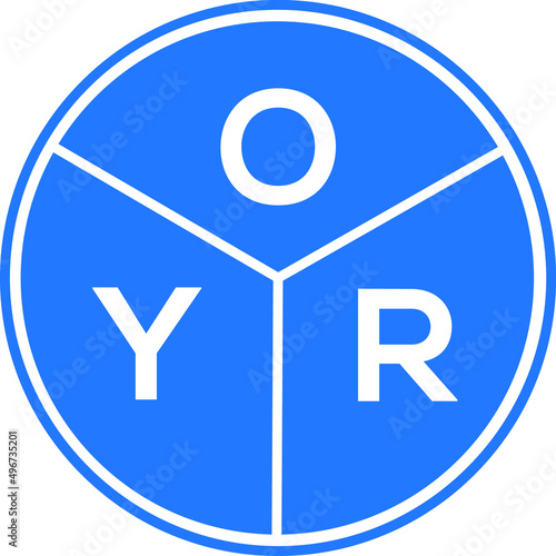 Tableau sur toile OYR letter logo design on black background