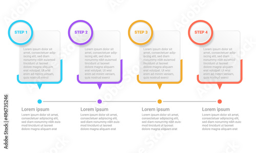 Minimal infographic template design with numbers 4 options or steps