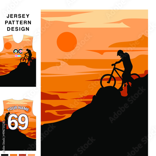 Jersey printing design pattern for soccer, badminton, basketball, volleyball, gaming, racing and fishing team uniforms. Fabric pattern. Sport background. Vector