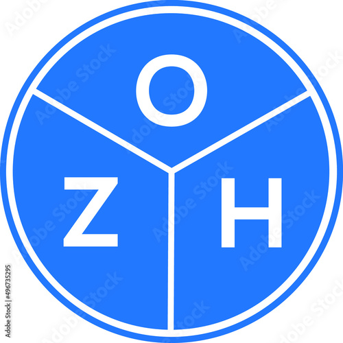 OZH letter logo design on black background. OZH  creative initials letter logo concept. OZH letter design.