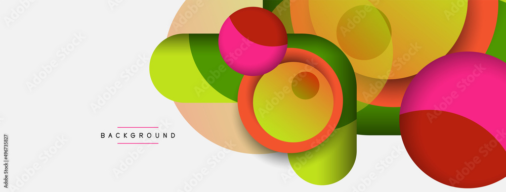 Vector round shapes circles minimal geometric background. Vector illustration for wallpaper banner background or landing page Vector round shapes circles minimal geometric background. Vector illustration for wallpaper banner background or landing page