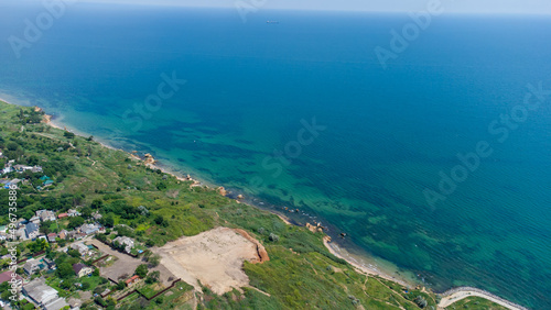 Beautiful sea coast aerial view. Odessa. Ukraine.