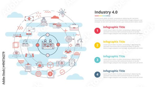 industry 4.0 concept for infographic template banner with four point list information