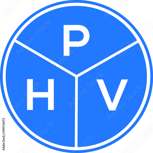 PHV letter logo design on white background. PHV creative circle letter logo concept. PHV letter design.