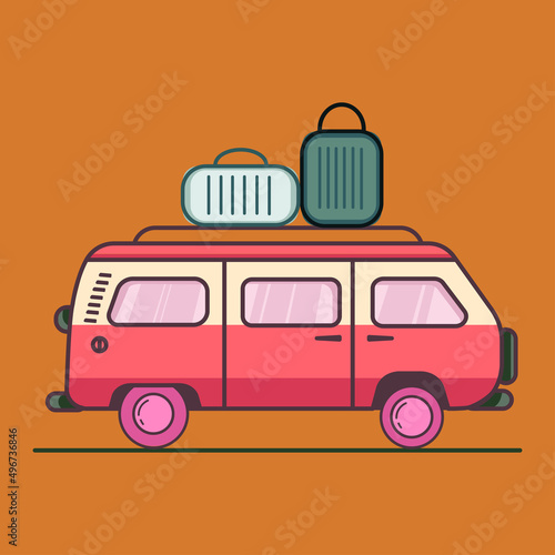 vector graphic of vw car vector good for national vw car vector  celebration. flat design. flyer design.flat illustration.