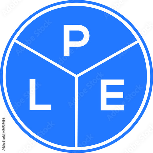 PLE letter logo design on white background. PLE  creative circle letter logo concept. PLE letter design.