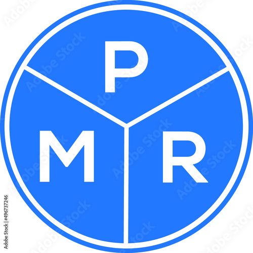 PMR letter logo design on white background. PMR  creative circle letter logo concept. PMR letter design. photo