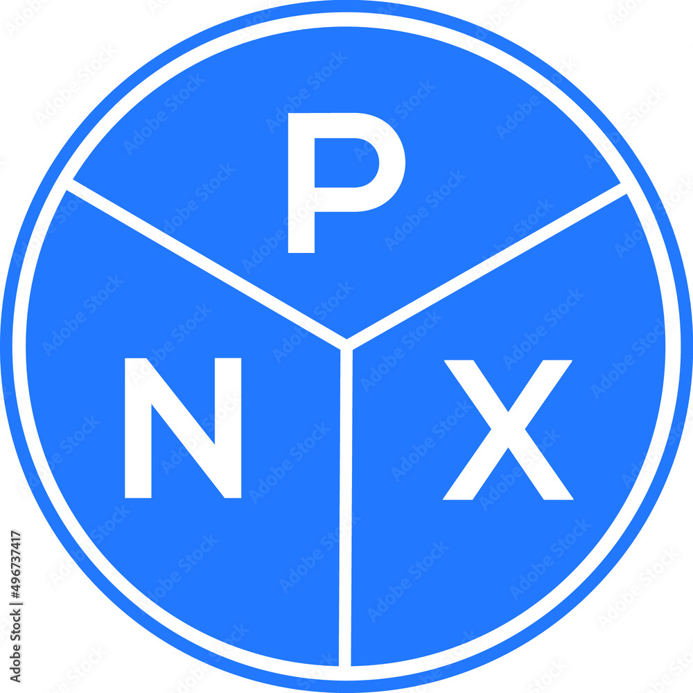 PNX letter logo design on white background. PNX creative circle letter logo concept. PNX letter design. PNX letter logo design on white background. PNX creative circle letter logo concept. PNX letter design.