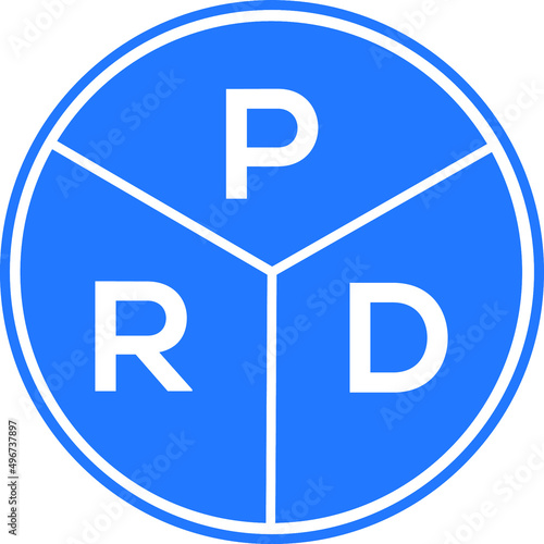 PRD letter logo design on white background. PRD  creative circle letter logo concept. PRD letter design.