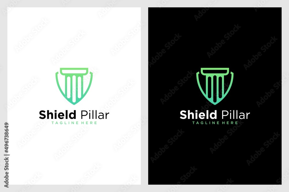 shield pillar logo design shield pillar logo design
