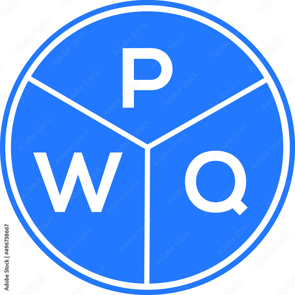 PWQ letter logo design on white background. PWQ creative circle letter logo concept. PWQ letter design. PWQ letter logo design on white background. PWQ creative circle letter logo concept. PWQ letter design.