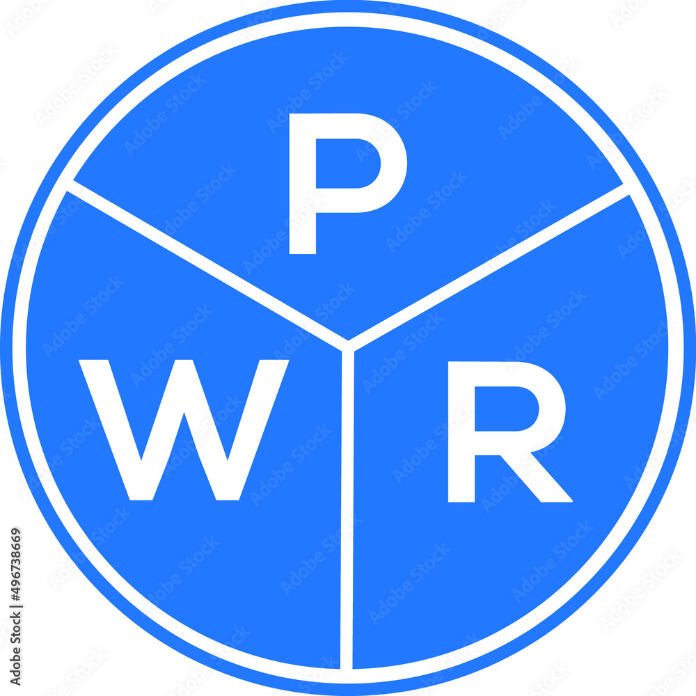 PWR letter logo design on white background. PWR creative circle letter logo concept. PWR letter design. PWR letter logo design on white background. PWR creative circle letter logo concept. PWR letter design.