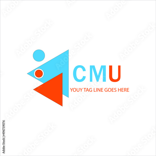 CMU letter logo creative design with vector graphic