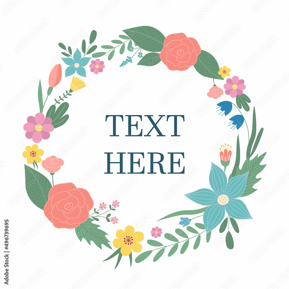 Round flower frame for text