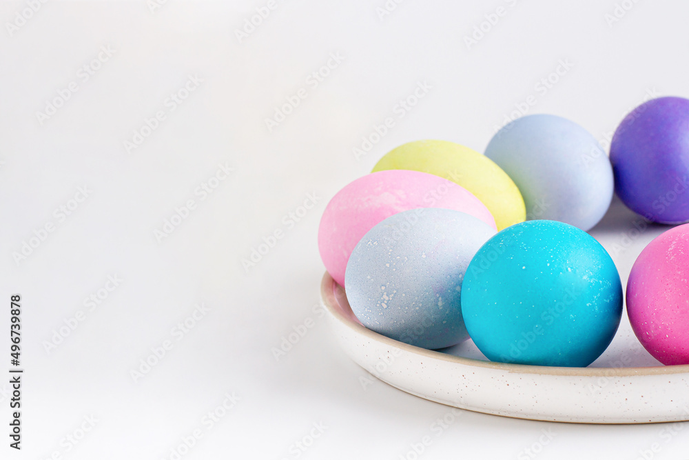 Painted eggs for Easter, copy space Painted eggs for Easter, copy space