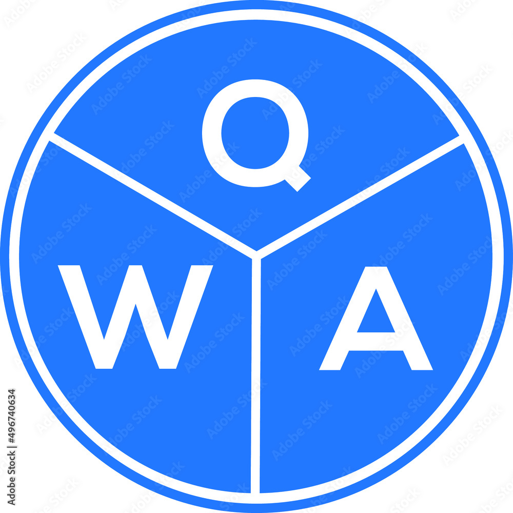 QWA letter logo design on white background. QWA creative circle letter logo concept. QWA letter design. QWA letter logo design on white background. QWA creative circle letter logo concept. QWA letter design.
