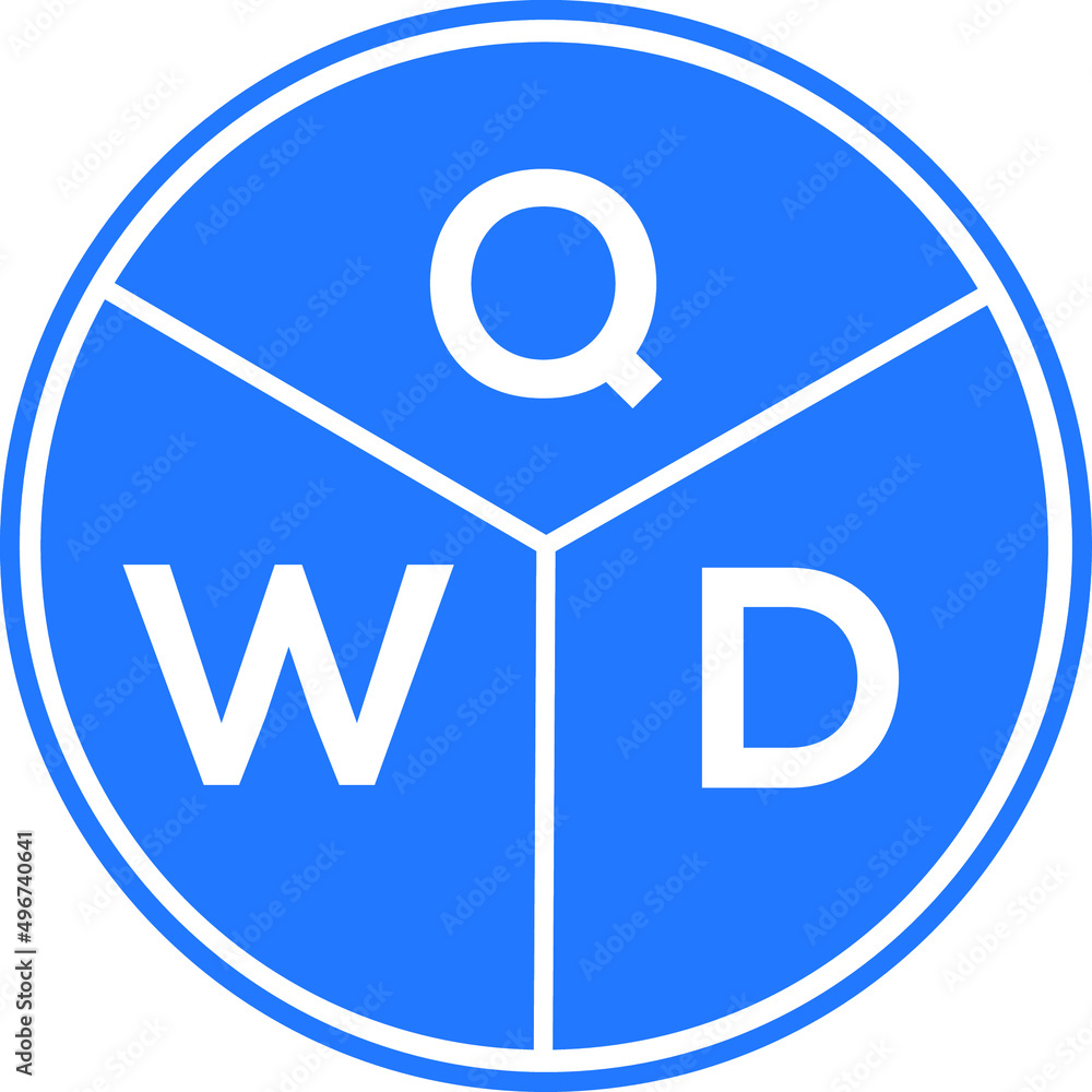 QWD letter logo design on white background. QWD creative circle letter logo concept. QWD letter design. QWD letter logo design on white background. QWD creative circle letter logo concept. QWD letter design.