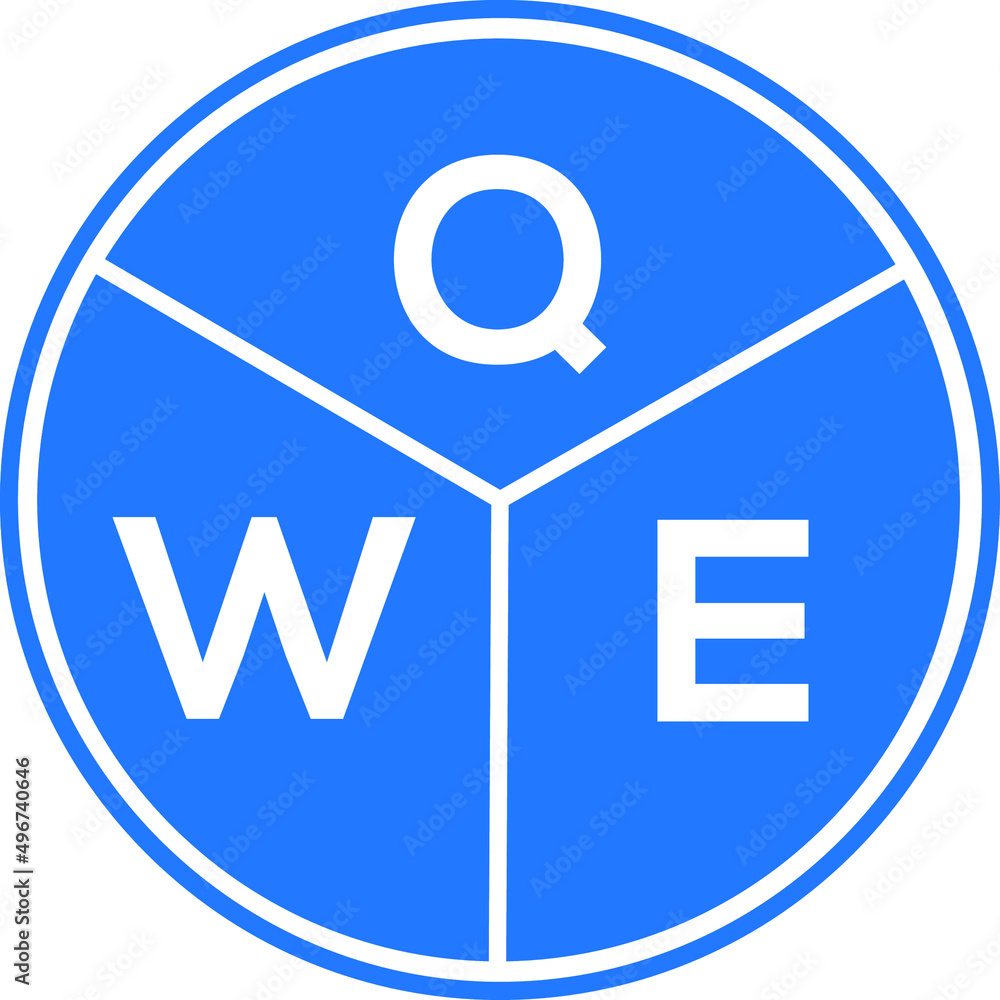 QWE letter logo design on white background. QWE creative circle letter logo concept. QWE letter design. QWE letter logo design on white background. QWE creative circle letter logo concept. QWE letter design.
