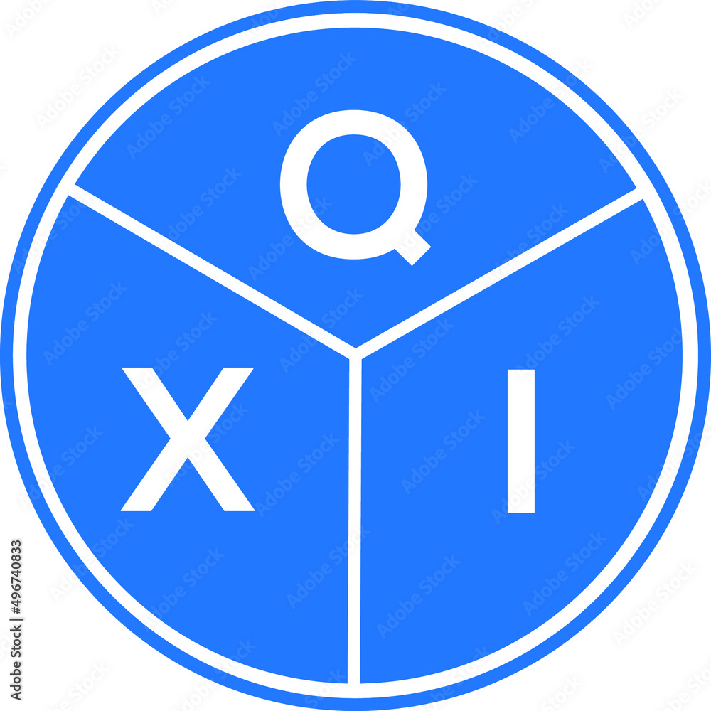 QXI letter logo design on white background. QXI creative circle letter logo concept. QXI letter design. QXI letter logo design on white background. QXI creative circle letter logo concept. QXI letter design.