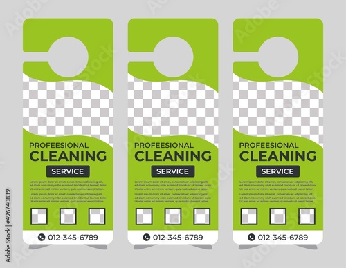 Door hanger design template, hotel knob design. Vector door hanger.	