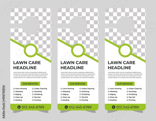 Door hanger design template, hotel knob design. Vector door hanger.	