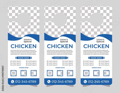 Door hanger design template, hotel knob design. Vector door hanger.	