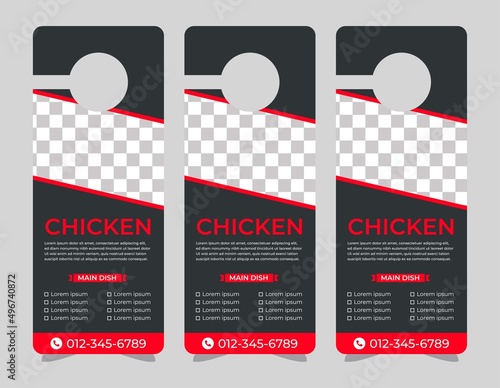Door hanger design template, hotel knob design. Vector door hanger.	