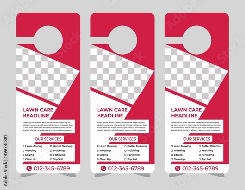 Door hanger design template, hotel knob design. Vector door hanger.	