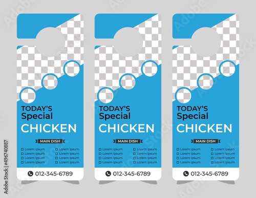 Door hanger design template, hotel knob design. Vector door hanger.	