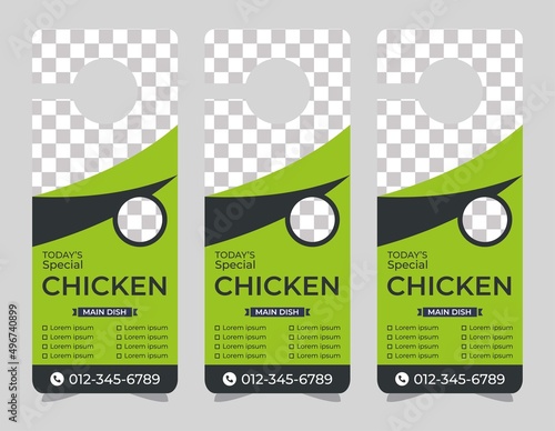 Door hanger design template, hotel knob design. Vector door hanger.	
