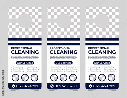 Door hanger design template, hotel knob design. Vector door hanger.	