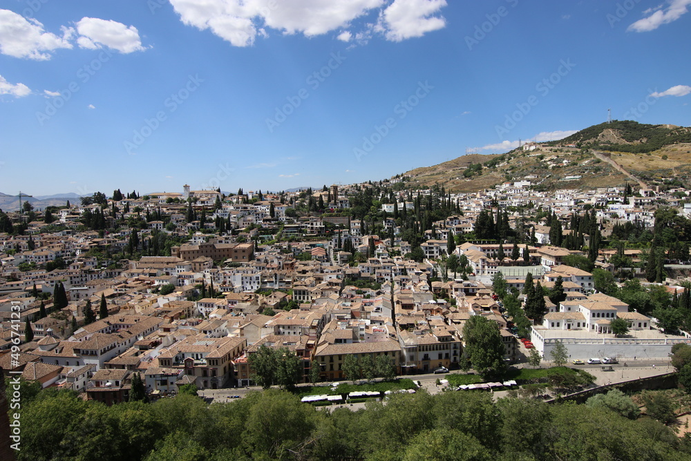 Obraz premium アルカサバ、アルバイシン地区、グラナダ、アルハンブラ宮殿
