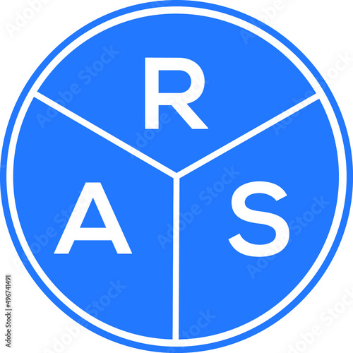 RAS letter logo design on white background. RAS  creative circle letter logo concept. RAS letter design.