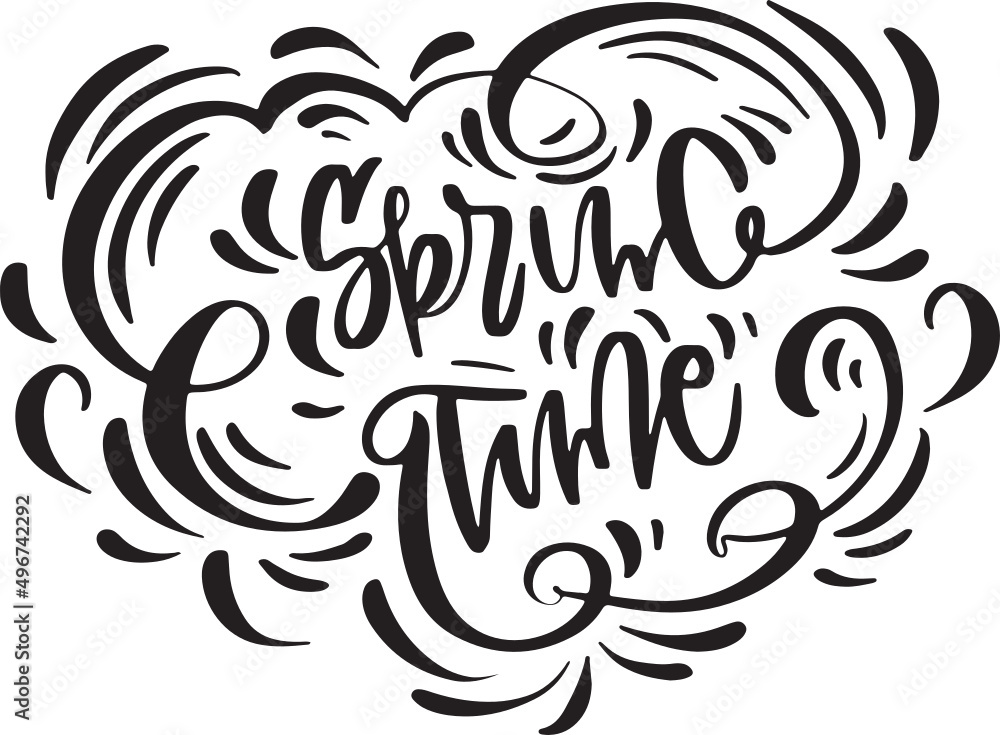 Spring hand drawn lettering Spring hand drawn lettering