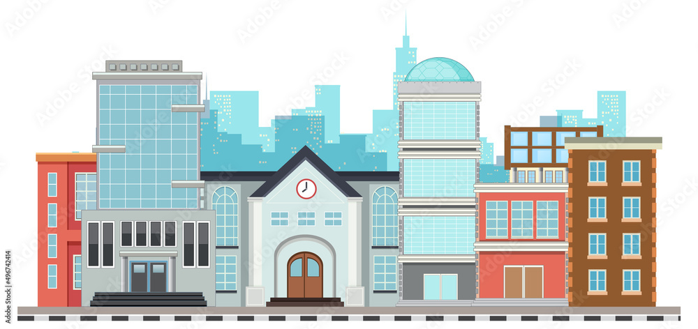 Urban cityscape isolated on white background Urban cityscape isolated on white background