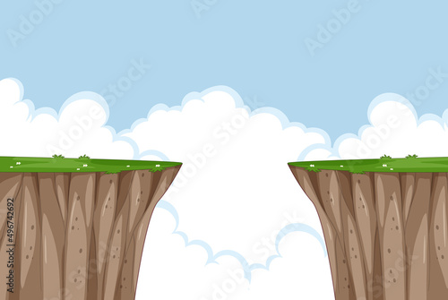 Nature outdoor scene with cliff